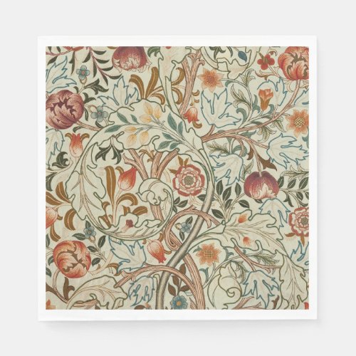 William Morris Acanthus Embroidery Floral Pattern Napkins