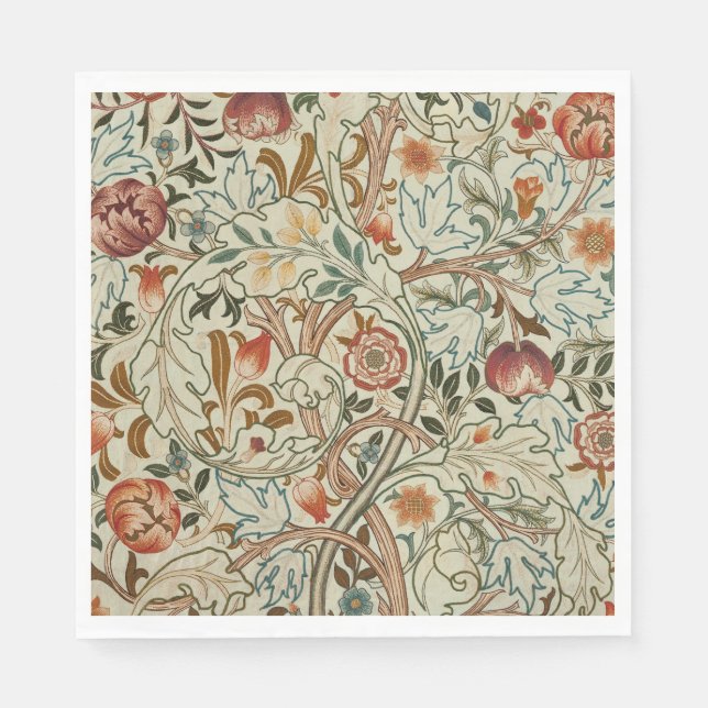 William Morris Acanthus Embroidery Floral Pattern  Napkins (Front)