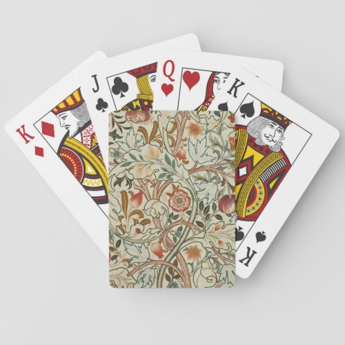 William Morris Acanthus Embroidery Floral Pattern Poker Cards