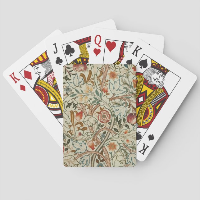 William Morris Acanthus Embroidery Floral Pattern  Poker Cards (Back)