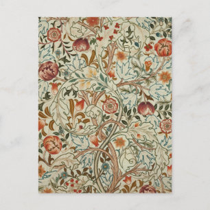 William Morris Acanthus Embroidery Floral Pattern Postcard