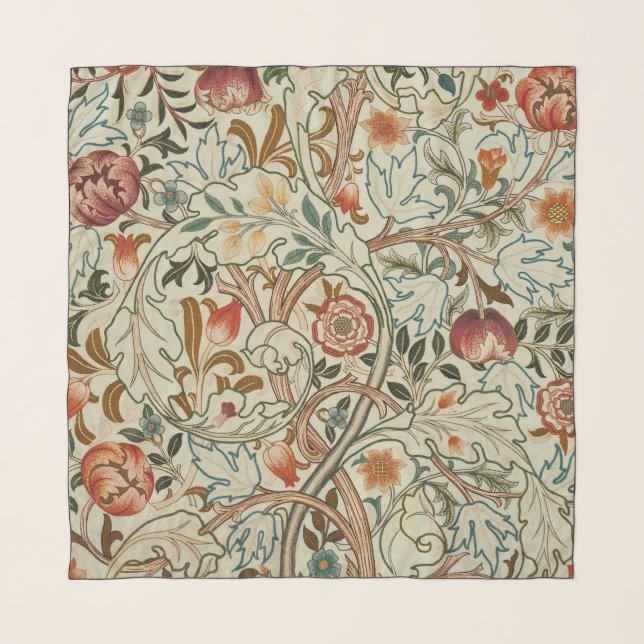 William Morris Acanthus Embroidery Floral Pattern  Scarf (Front)