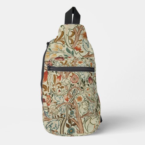 William Morris Acanthus Embroidery Floral Pattern Sling Bag