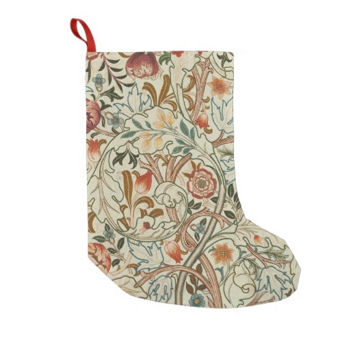 William Morris Acanthus Embroidery Floral Pattern Small Christmas Stocking