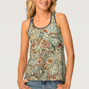 William Morris Acanthus Embroidery Floral Pattern  Tank Top