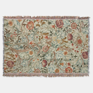 William Morris Acanthus Embroidery Floral Pattern  Throw Blanket