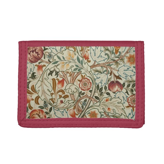 William Morris Acanthus Embroidery Floral Pattern  Trifold Wallet (Front)