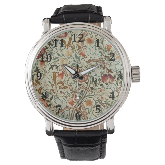 William Morris Acanthus Embroidery Floral Pattern  Watch (Front)