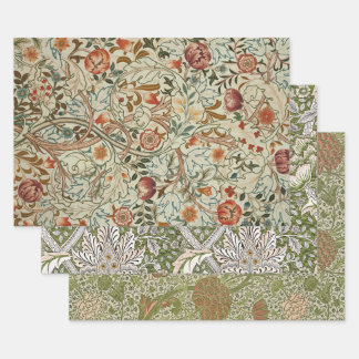 William Morris Acanthus Embroidery Floral Pattern Wrapping Paper Sheets