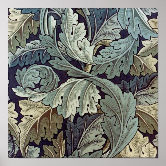 William Morris Acanthus Floral Wallpaper Design Poster | Zazzle.com
