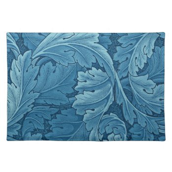 William Morris Acanthus In Blue Cloth Placemat by encore_arts at Zazzle