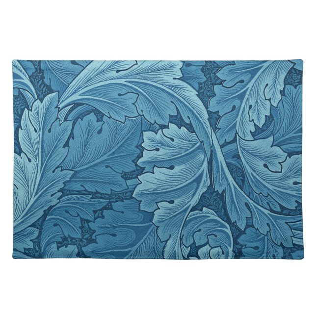 William Morris Acanthus in Blue Cloth Placemat (Front)
