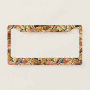 William Morris Acanthus Leaf Autumn Pattern License Plate Frame