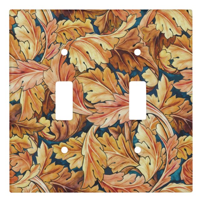 William Morris Acanthus Leaf Autumn Pattern Light Switch Cover (Front)