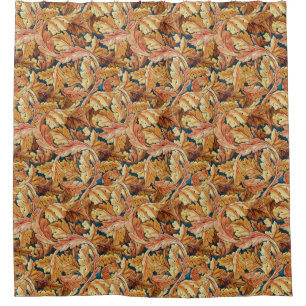 William Morris Acanthus Leaf Autumn Pattern Shower Curtain