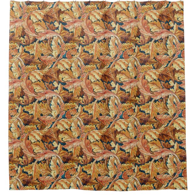 William Morris Acanthus Leaf Autumn Pattern Shower Curtain (Front)
