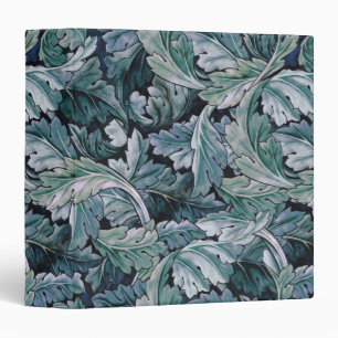 William Morris Acanthus Leaf Blue Vintage Pattern 3 Ring Binder