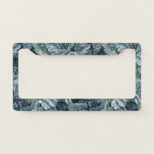 William Morris Acanthus Leaf Blue Vintage Pattern License Plate Frame