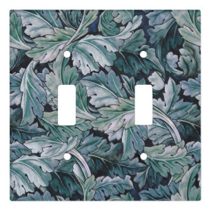 William Morris Acanthus Leaf Blue Vintage Pattern Light Switch Cover