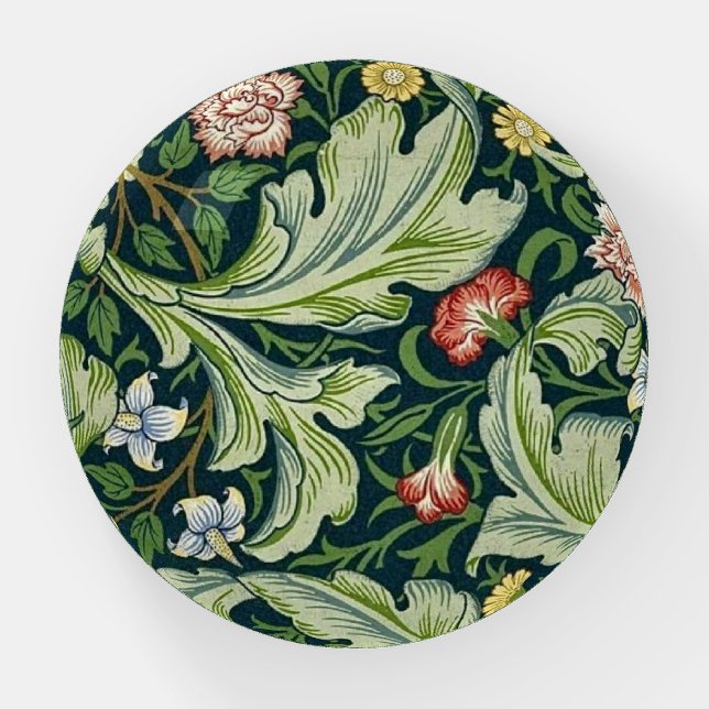 William Morris Acanthus Leaf Floral Paperweight (Front)