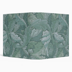 William Morris Acanthus Leaf Teal Blue Pattern 3 Ring Binder