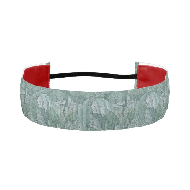 William Morris Acanthus Leaf Teal Blue Pattern Athletic Headband (Front)