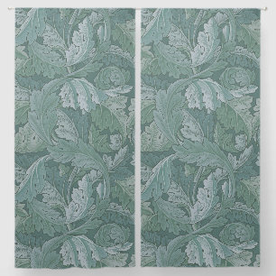 William Morris Acanthus Leaf Teal Blue Pattern Blackout Curtains