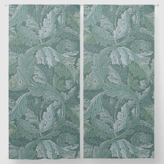 William Morris Acanthus Leaf Teal Blue Pattern Blackout Curtains