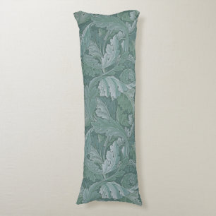 William Morris Acanthus Leaf Teal Blue Pattern Body Pillow