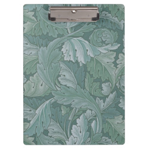 William Morris Acanthus Leaf Teal Blue Pattern Clipboard