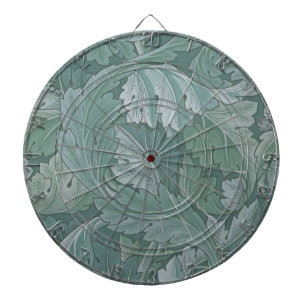 William Morris Acanthus Leaf Teal Blue Pattern Dart Board