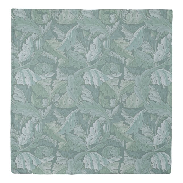 William Morris Acanthus Leaf Teal Blue Pattern Duvet Cover (Front)