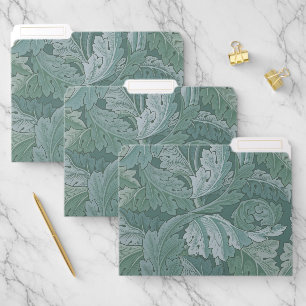 William Morris Acanthus Leaf Teal Blue Pattern File Folder