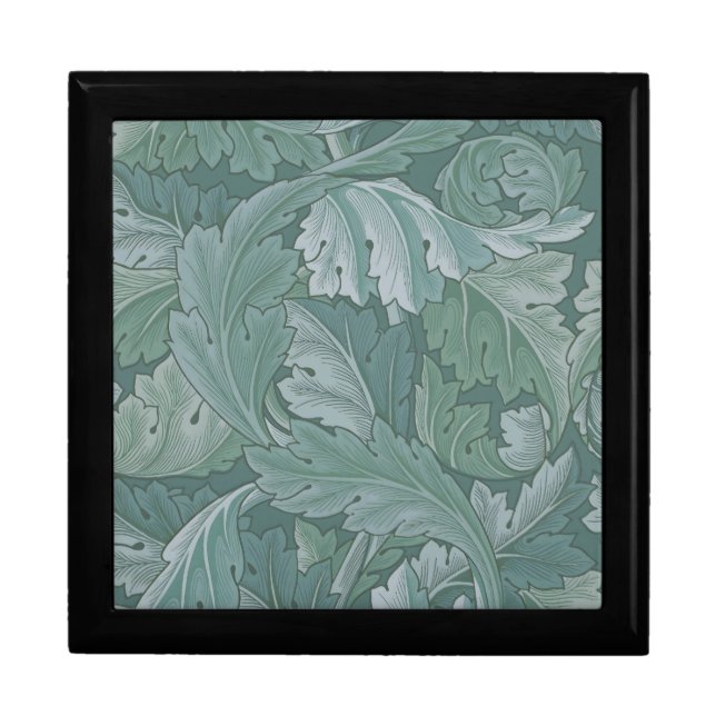 William Morris Acanthus Leaf Teal Blue Pattern Gift Box (Front)