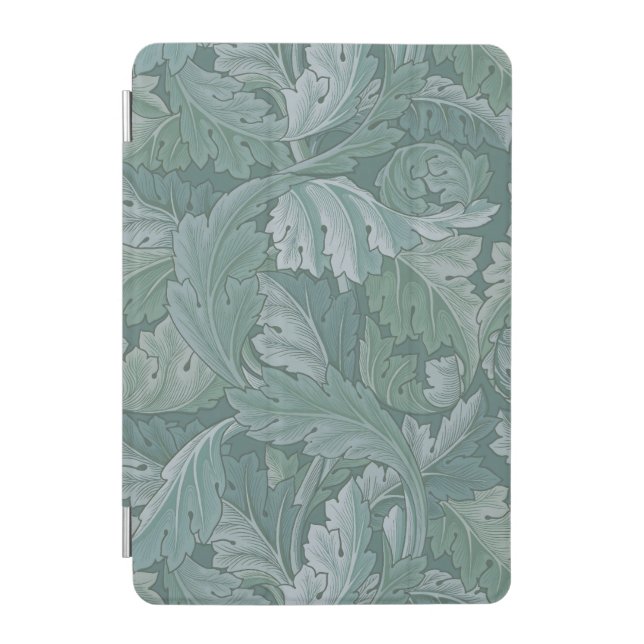 William Morris Acanthus Leaf Teal Blue Pattern iPad Mini Cover (Front)