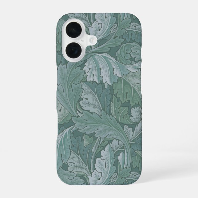 William Morris Acanthus Leaf Teal Blue Pattern Iphone Case (Back)