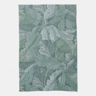 William Morris Acanthus Leaf Teal Blue Pattern Kitchen Towel