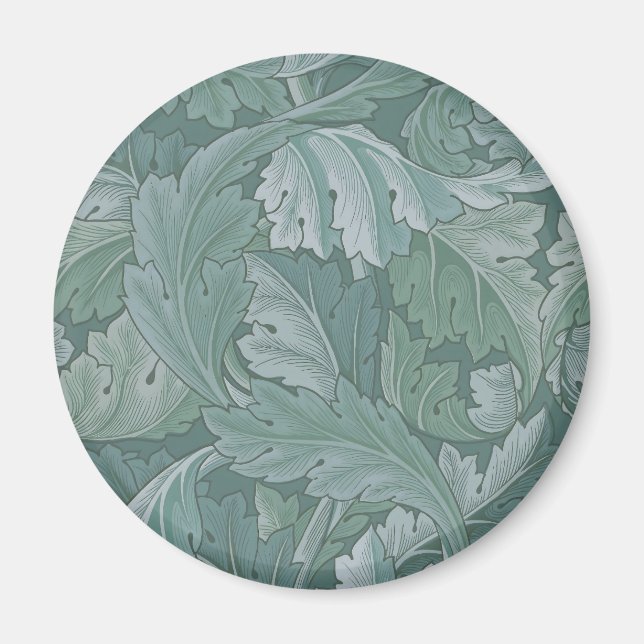 William Morris Acanthus Leaf Teal Blue Pattern Magnet (Front)