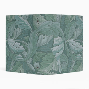 William Morris Acanthus Leaf Teal Blue Pattern Mini Binder