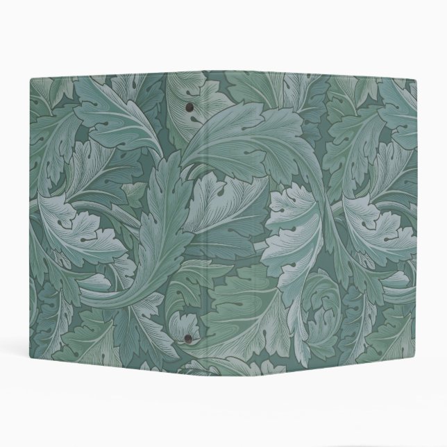 William Morris Acanthus Leaf Teal Blue Pattern Mini Binder (Background)