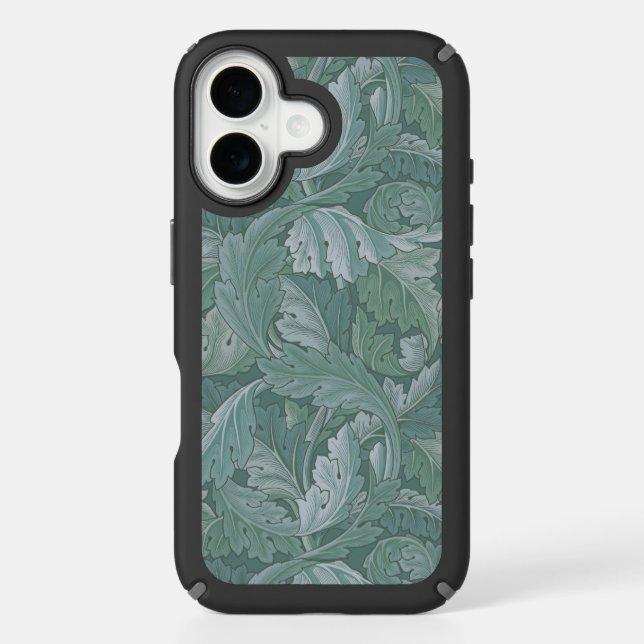 William Morris Acanthus Leaf Teal Blue Pattern Speck iPhone Case (Front)