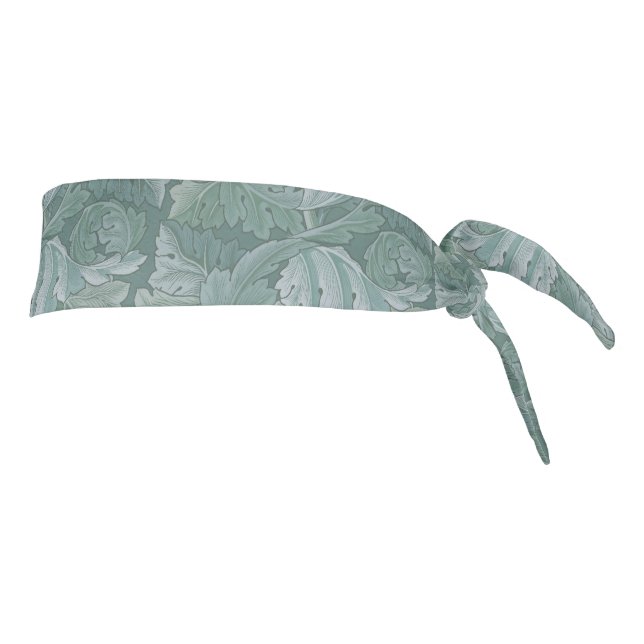 William Morris Acanthus Leaf Teal Blue Pattern Tie Headband (Rotate 90)