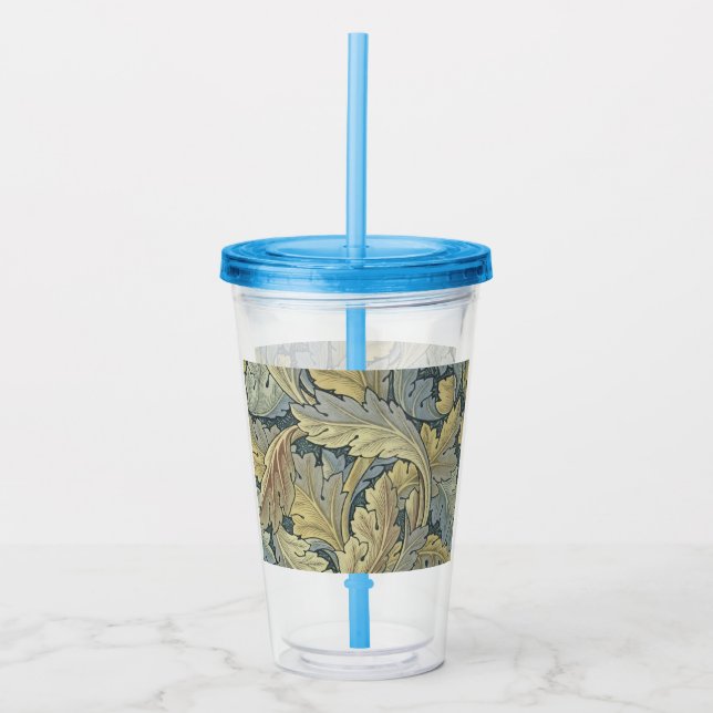 William Morris Acanthus Leaves Floral Art Nouveau Acrylic Tumbler (Front)