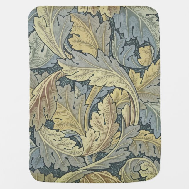 William Morris Acanthus Leaves Floral Art Nouveau Baby Blanket (Front)