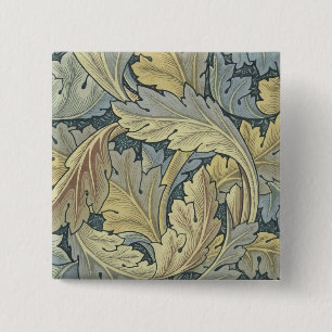 William Morris Acanthus Leaves Floral Art Nouveau Button