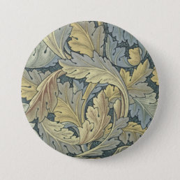 William Morris Acanthus Leaves Floral Art Nouveau Button