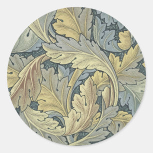 William Morris Acanthus Leaves Floral Art Nouveau Classic Round Sticker