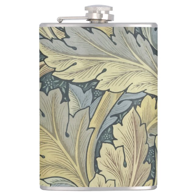 William Morris Acanthus Leaves Floral Art Nouveau Flask (Front)