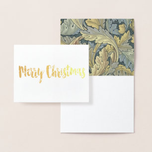 William Morris Acanthus Leaves Floral Art Nouveau Foil Card