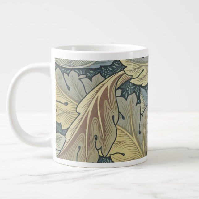 William Morris Acanthus Leaves Floral Art Nouveau Giant Coffee Mug (Left)